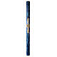 Paschal candle with blue marble finish, Alpha, Omega, Lamb and white cross, 120x8 cm s2