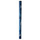 Paschal candle with blue marble finish, Alpha, Omega, Lamb and white cross, 120x8 cm s7