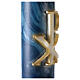 Paschal candle XP Alpha and Omega marbled blue 120x8 cm s3