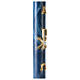 Paschal candle XP Alpha and Omega marbled blue 120x8 cm s6