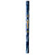 Paschal candle with blue marble finish, golden cross, Alpha and Omega, 120x8 cm s2