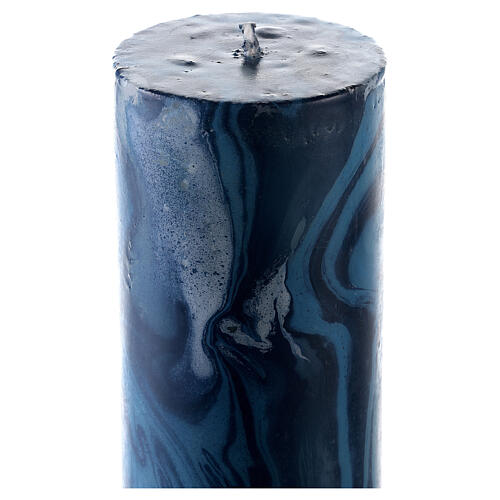 Paschal Candle Alpha Omega Golden Cross blue marbled 120x8 cm 6