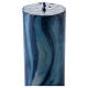Paschal candle with blue marble finish, cross on a golden cloak, Alpha and Omega, 120x8 cm s7