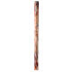 Paschal candle with orange-white marble finish, cross with Lamb, Alpha and Omega, 120x8 cm s7