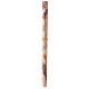 Paschal candle with cross Alpha Omega lamb white orange marbled 120x8 cm s4
