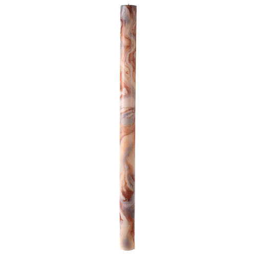 Osterkerze, XP, Alpha und Omega, weiß-orange marmoriert, 120x8 cm 7