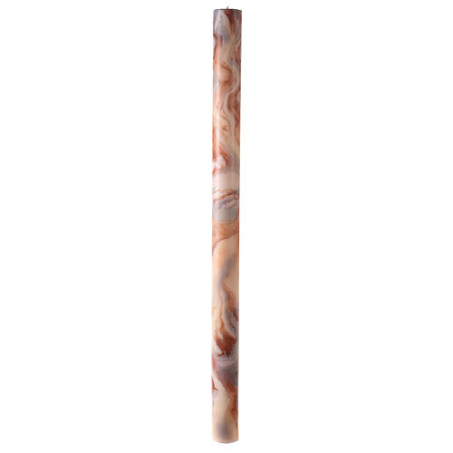 Paschal candle with orange-white marble finish, Chi-Rho, Alpha and Omega, 120x8 cm 7