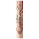 Paschal candle with orange-white marble finish, Chi-Rho, Alpha and Omega, 120x8 cm s4