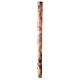 Paschal candle with orange-white marble finish, Chi-Rho, Alpha and Omega, 120x8 cm s8