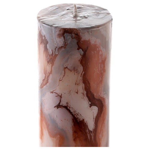 Paschal candle XP Alpha and Omega marbled white orange 120x8 cm 7