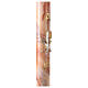 Paschal candle XP Alpha and Omega marbled white orange 120x8 cm s5