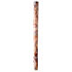 Paschal candle XP Alpha and Omega marbled white orange 120x8 cm s7
