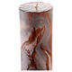 Paschal candle with orange-white marble finish, cross with red ears of wheat, 120x8 cm s6