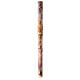 Paschal candle with red ears of wheat marbled orange white 120x8 cm s4