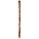 Paschal candle with orange-white marble finish, golden cross, Alpha and Omega, 120x8 cm s7
