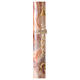 Paschal Candle Alpha Omega Golden cross marbled white orange 120x8 cm s5