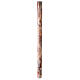 Paschal Candle Alpha Omega Golden cross marbled white orange 120x8 cm s7