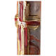 Paschal candle with orange-white marble finish, stylised cross, Alpha and Omega, 120x8 cm s3
