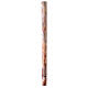 Paschal candle with orange-white marble finish, stylised cross, Alpha and Omega, 120x8 cm s7