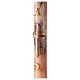Paschal candle with orange-white marble finish, stylised cross, Alpha and Omega, 120x8 cm s6