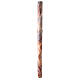 Paschal candle with orange-white marble finish, squared cross, Alpha and Omega, 120x8 cm s7