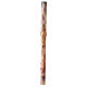 Paschal candle with orange-white marble finish, squared cross, Alpha and Omega, 120x8 cm s4