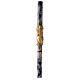 Paschal candle with cross on a golden cloak, Alpha and Omega, marbled in black, 120x8 cm s2