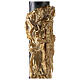 Paschal candle with cross on a golden cloak, Alpha and Omega, marbled in black, 120x8 cm s3