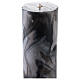 Paschal candle with cross on a golden cloak, Alpha and Omega, marbled in black, 120x8 cm s6