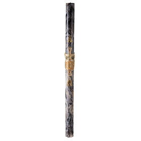 Paschal candle with JHS on black marble finish 120x8 cm