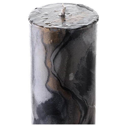 Paschal candle with JHS on black marble finish 120x8 cm 6