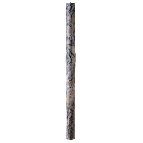 Paschal candle with JHS on black marble finish 120x8 cm 7