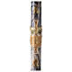 Paschal candle with JHS on black marble finish 120x8 cm s1