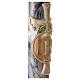 Paschal candle with JHS on black marble finish 120x8 cm s3
