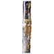 Paschal candle with JHS on black marble finish 120x8 cm s5