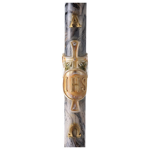 JHS Paschal Candle White marbled 120x8 cm 1