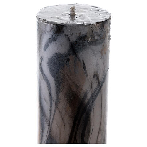 Paschal candle with Alpha Omega and golden cross on black marble finish 120x8 cm 6