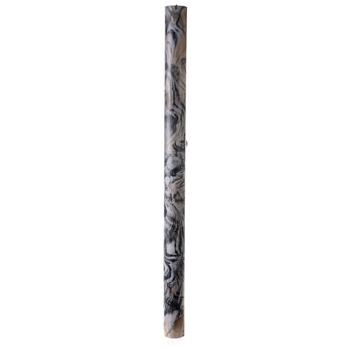 Paschal candle with Alpha Omega and golden cross on black marble finish 120x8 cm 7