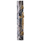 Paschal candle with Alpha Omega and golden cross on black marble finish 120x8 cm s5