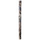 Paschal candle with Alpha Omega and golden cross on black marble finish 120x8 cm s11