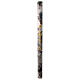Paschal candle with Alpha Omega and golden cross on black marble finish 120x8 cm s4