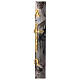 Paschal candle with Alpha Omega and golden cross on black marble finish 120x8 cm s5