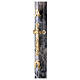 Cierge pascal Alpha Oméga croix dorée marbré noir 120x8 cm s4
