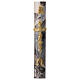 Cierge pascal Alpha Oméga croix dorée marbré noir 120x8 cm s8