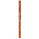 Paschal candle with JHS and cross on orange marble finish 120x8 cm s2