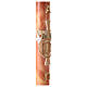 Paschal candle with JHS and cross on orange marble finish 120x8 cm s5