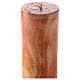 Paschal candle with JHS and cross on orange marble finish 120x8 cm s6