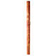 Paschal candle with JHS and cross on orange marble finish 120x8 cm s7