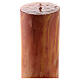 Paschal candle with Alpha, Omega and cross with sun on orange marble finish 120x8 cm s6
