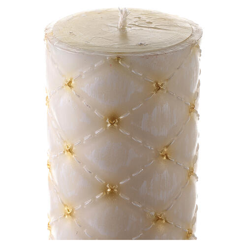 Paschal candle with matelassé finish, JHS and cross, 120x8 cm 7
